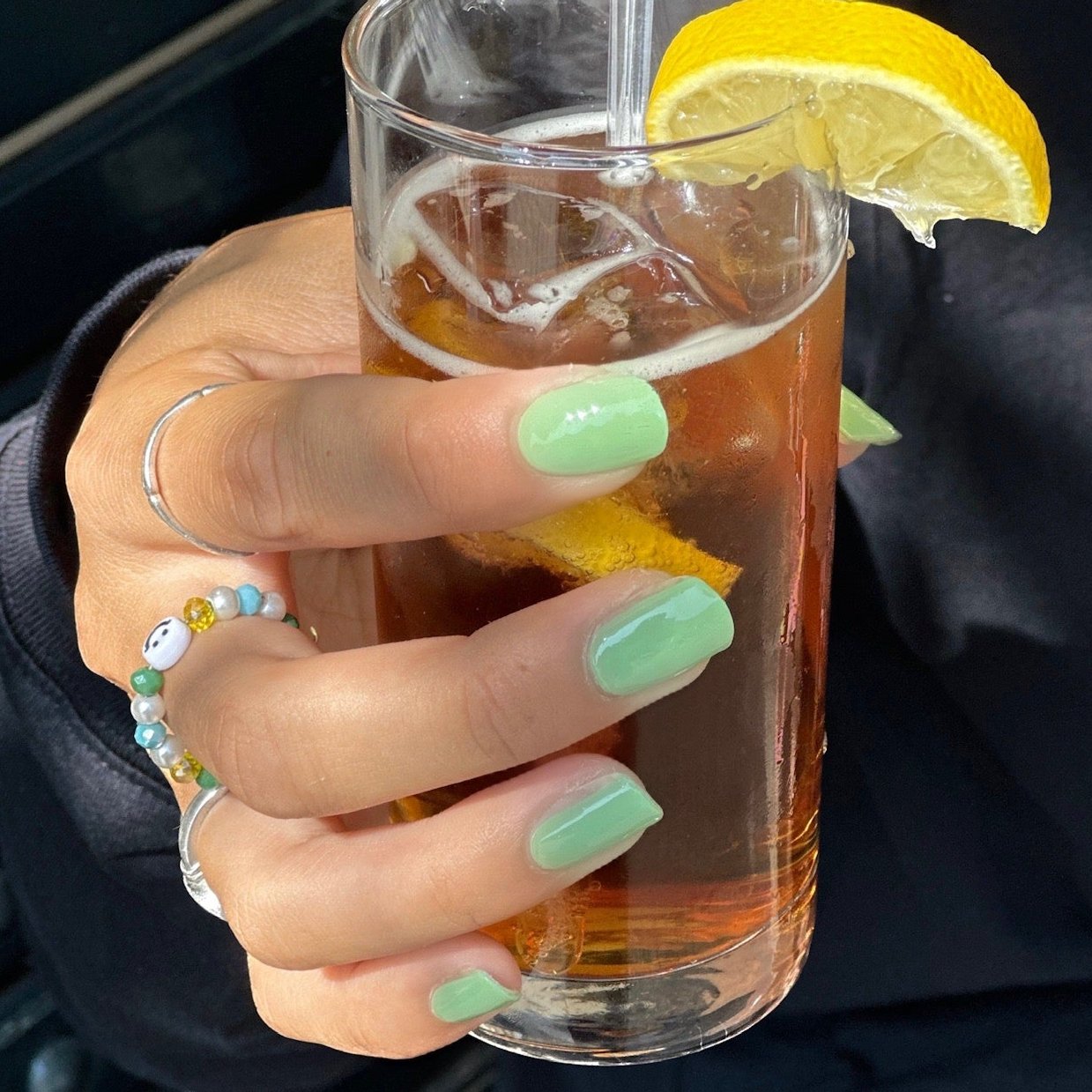 Gianna Green Maniac nail wraps drinks