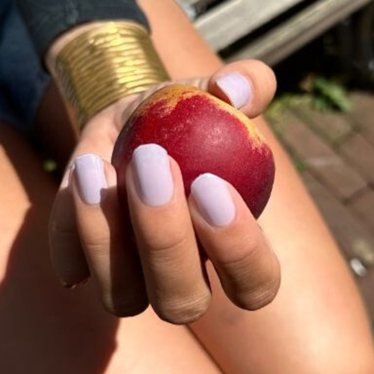Gisele Grey Hands Apple Nails