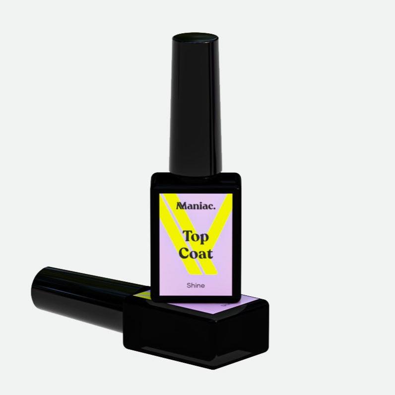 Top coat Maniac flesje met paars en geel 