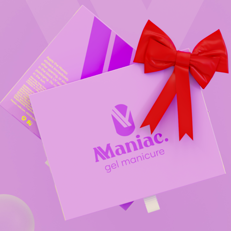 Maniac gift set gellak stickers paarse nagel sets met rode strik
