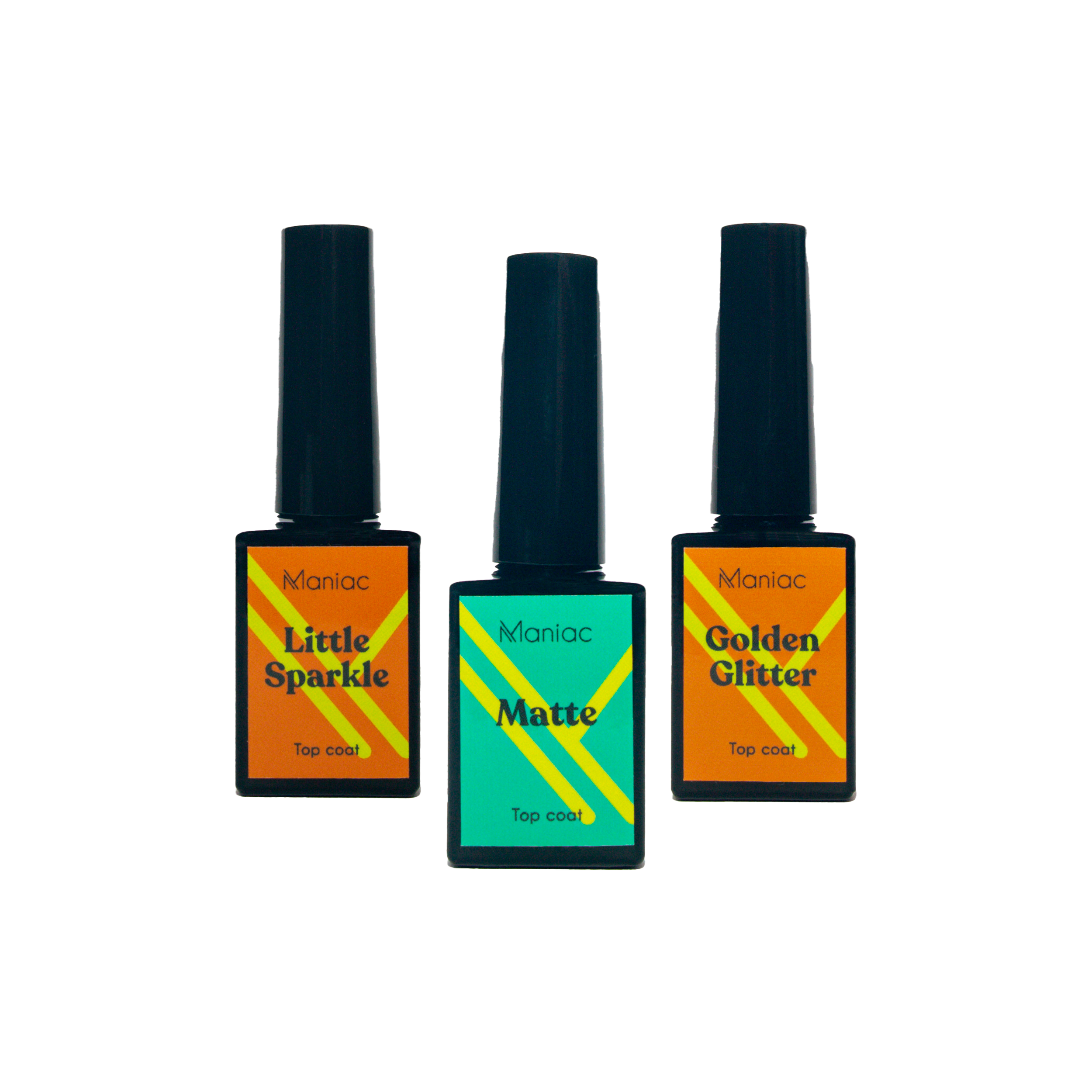 Special top coat bundel Maniac gellak stickers drie potjes 