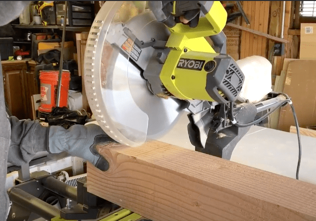cutting 6x6 post with a miter saw
